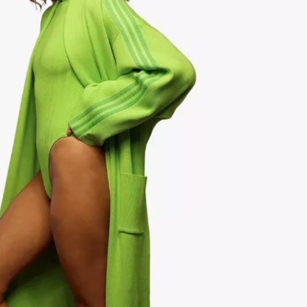 New Sz XL Women’s Adidas X Ivy Park Knit Robe Green Beyonce - Picture 11 of 12